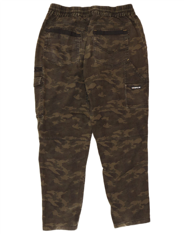 Pantaloni cargo conici pentru bărbați Caterpillar W38 L28 bumbac camuflaj kaki