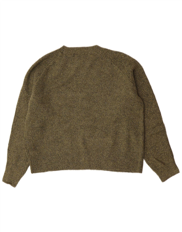 Pulover pentru femei Marks & Spencer cu decolteu rotund, Marea Britanie 14, mediu kaki, pete