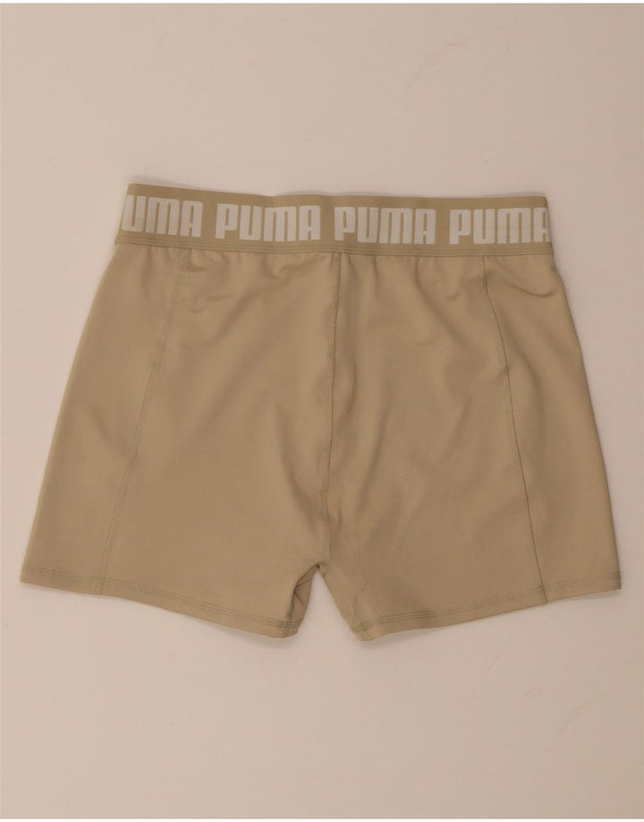 Pantaloni scurti sport grafic Puma pentru femei UK 14, mari, bej, poliester