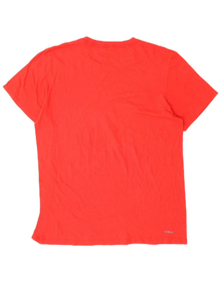 Tricou cu grafic Climalite Adidas pentru bărbați Top mare poliester roșu