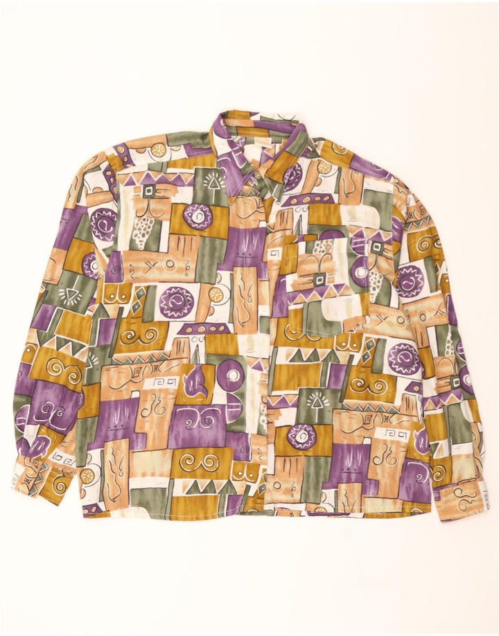 VINTAGE Womens Shirt IT 48 XL Multicoloured Geometric Polyester Vintage Vintage and Second-Hand Vintage from Messina Hembry 
