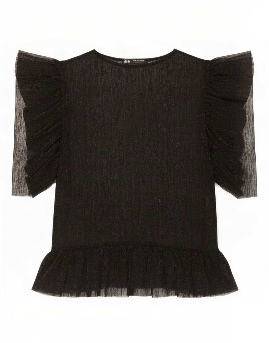 Top See Through pentru femei Zara UK 10 Small Black