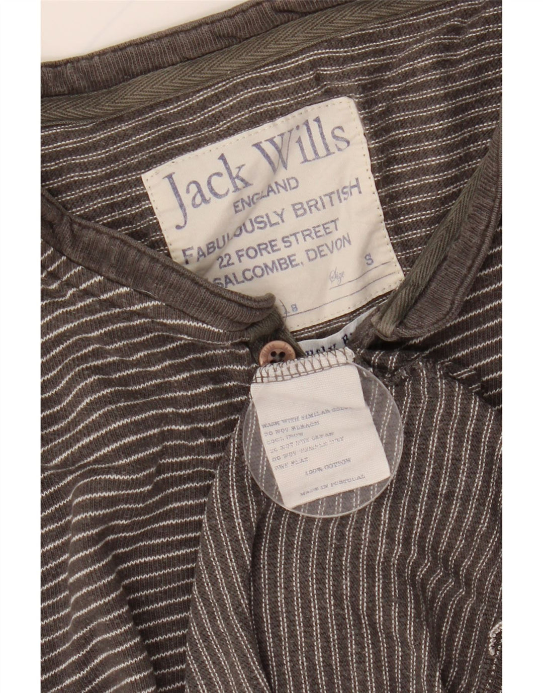 JACK WILLS Top cu mânecă lungă pentru bărbați, bumbac cu dungi mici, gri