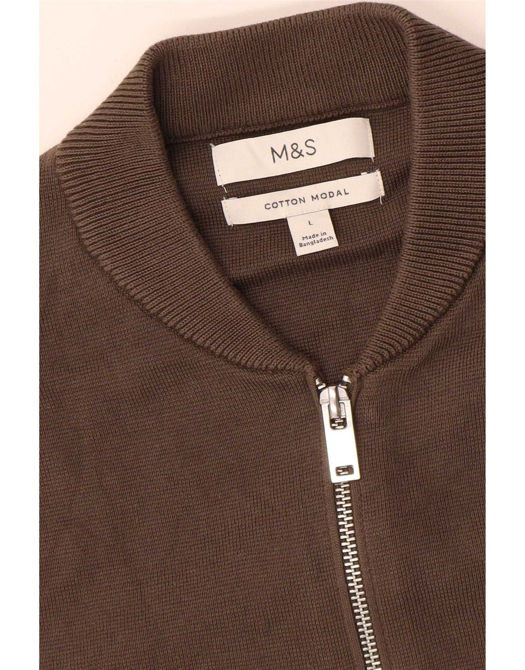 Pulover cardigan pentru bărbați Marks & Spencer, bumbac maro mare