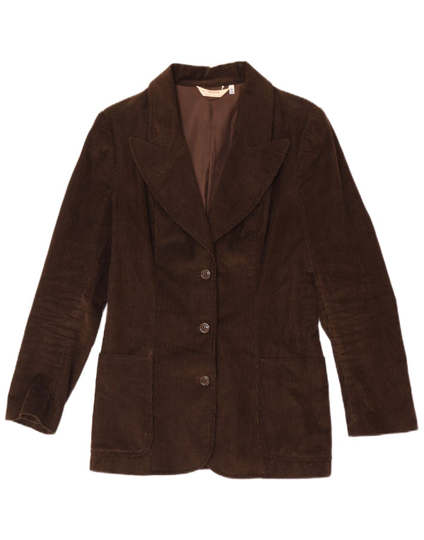 Vintage Womens 3 Button Corduroy Blazer Jacket IT 46 Large Brown