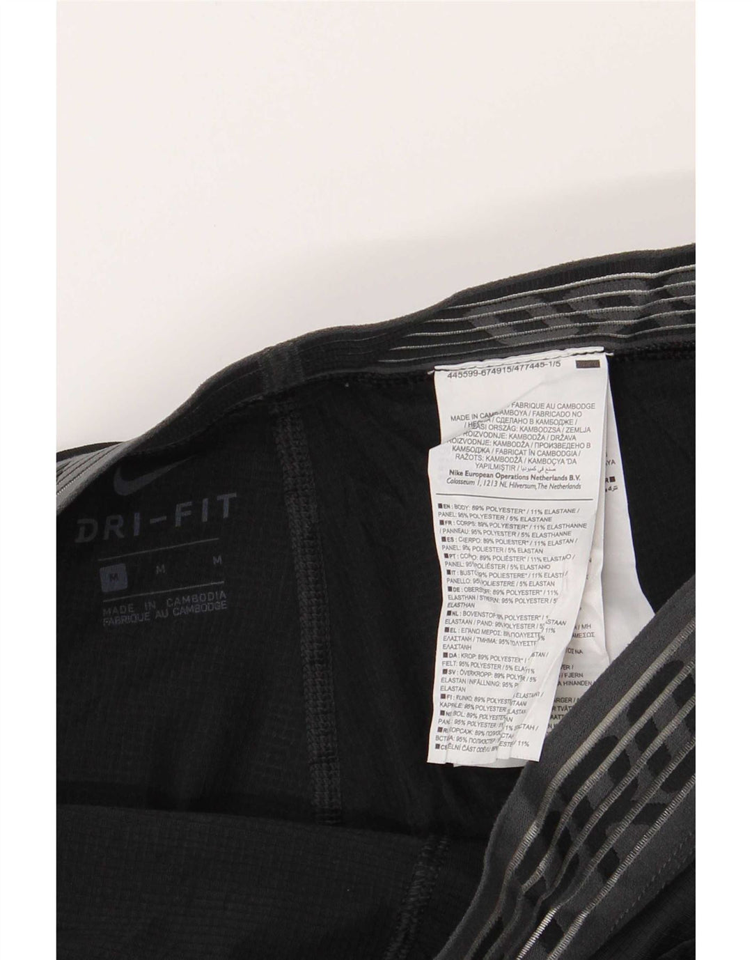 Leggings grafic Nike Dri Fit pentru bărbați, poliester mediu negru