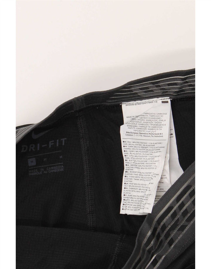 Leggings grafic Nike Dri Fit pentru bărbați, poliester mediu negru