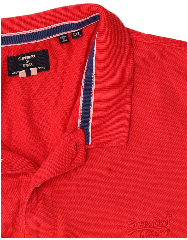 Tricou polo pentru bărbați Superdry 2XL bumbac roșu