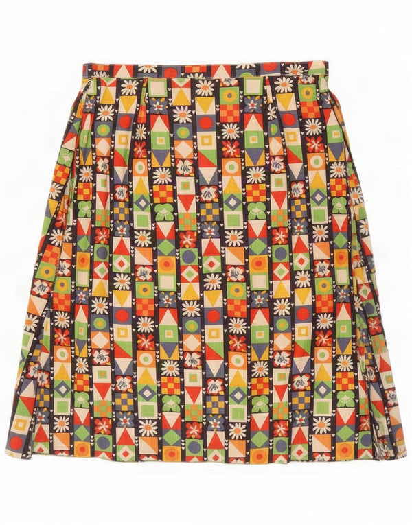 Vintage Womens A-Line Skirt Medium W30 Multicoloured Geometric