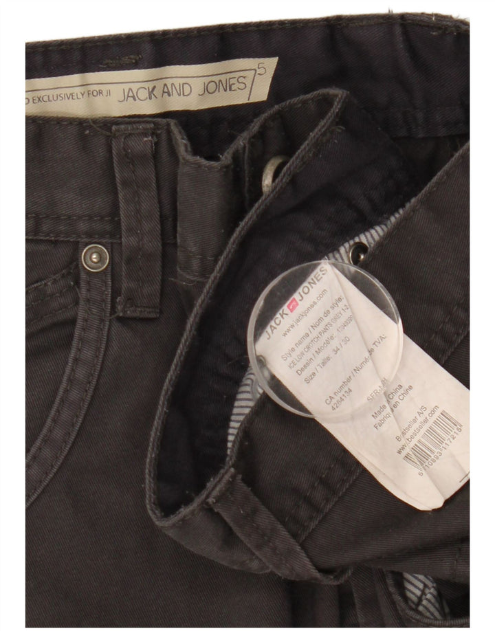 Pantaloni casual slim pentru bărbați Jack & Jones L34 L25 Poliester negru