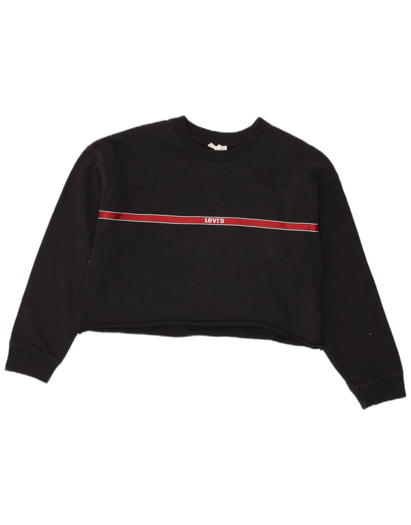 Pulover crop pentru femei Levi's UK 10, mic, negru, color block