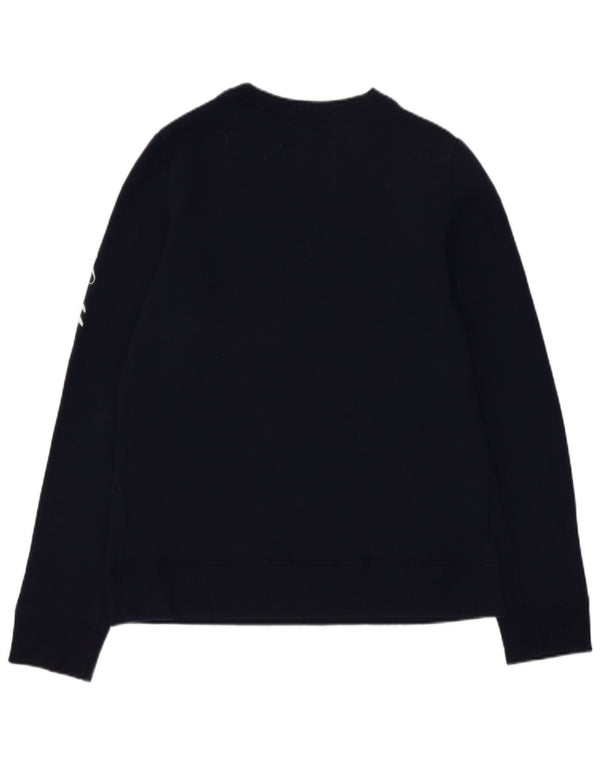 Pulover cu grafic pentru femei Hollister UK 6 XS Bumbac bleumarin