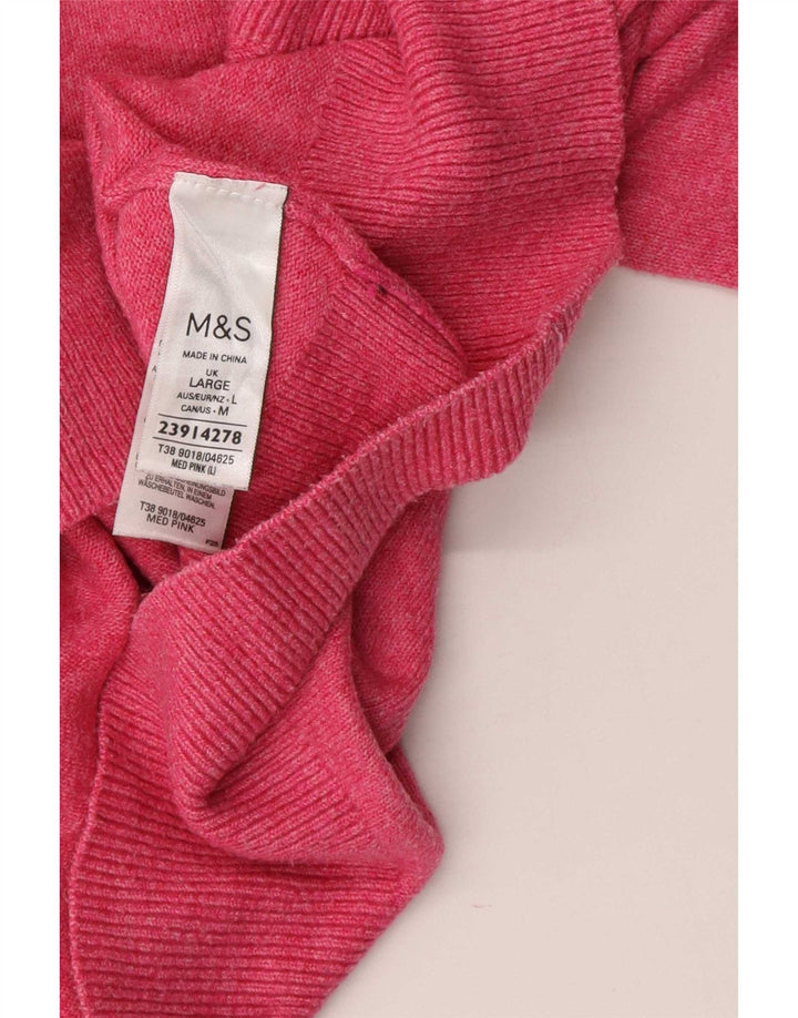 Marks & Spencer Pulover cu gât polo pentru femei UK 16 Poliester roz mare