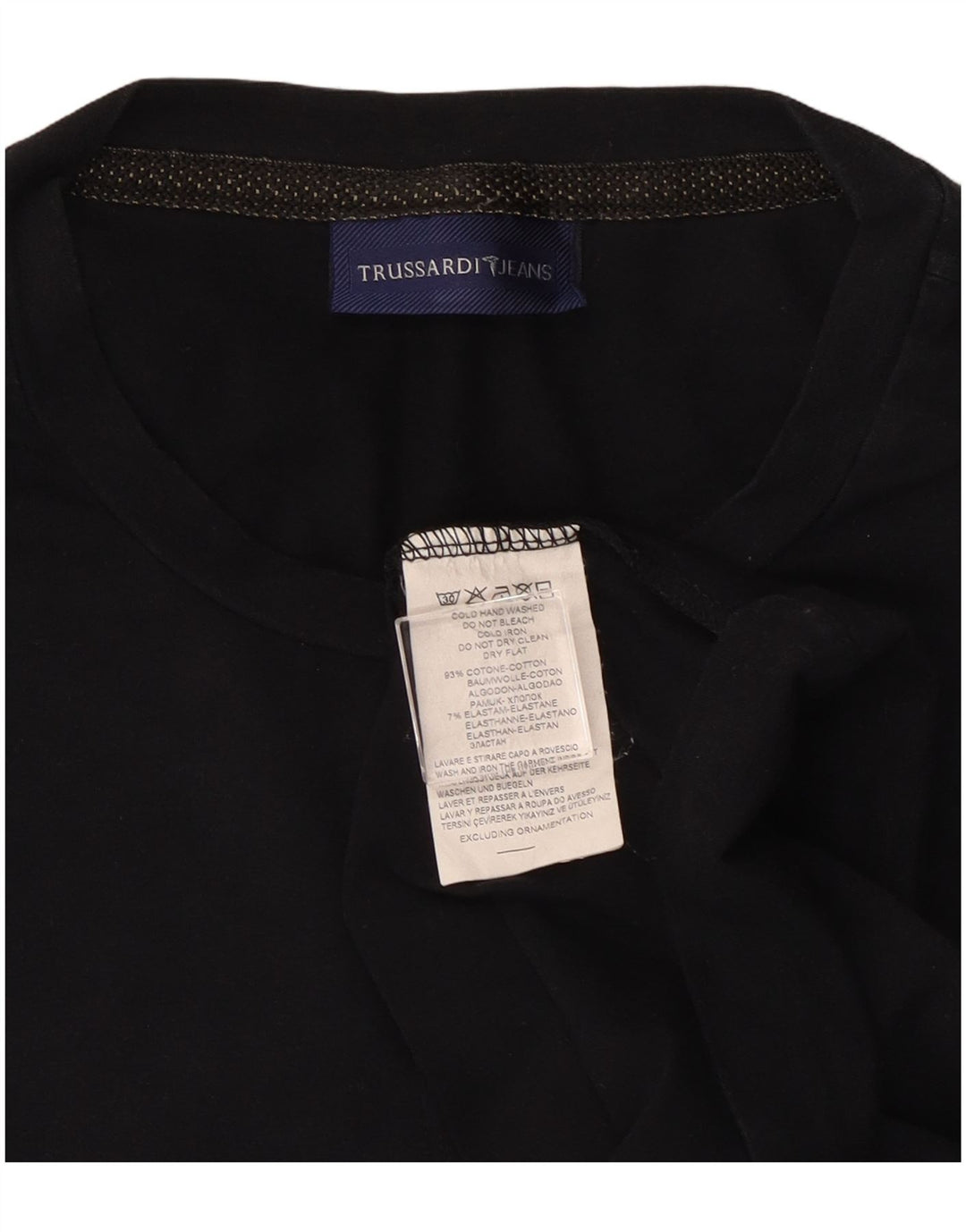TRUSSARDI JEANS Top pentru bărbați cu mânecă lungă 2XL bumbac negru