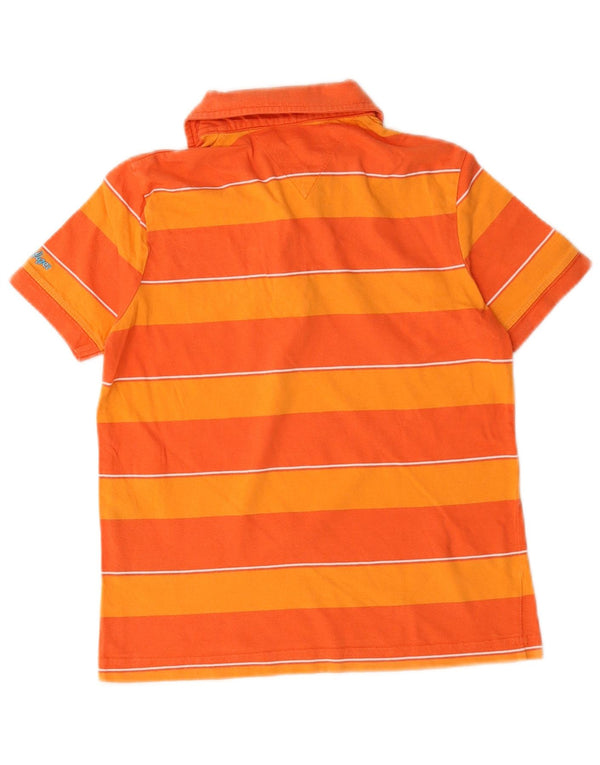Tricou polo Tommy Hilfiger Rugby pentru baieti 7-8 ani XS bumbac cu dungi portocalii