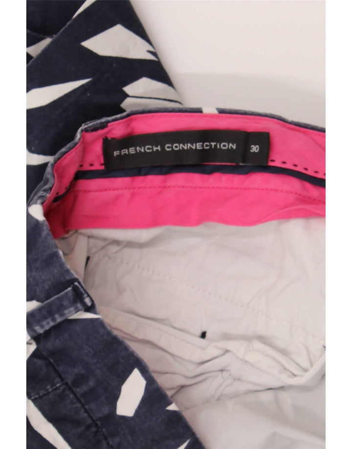 Pantaloni scurți chino pentru bărbați French Connection W30, bumbac geometric albastru mediu