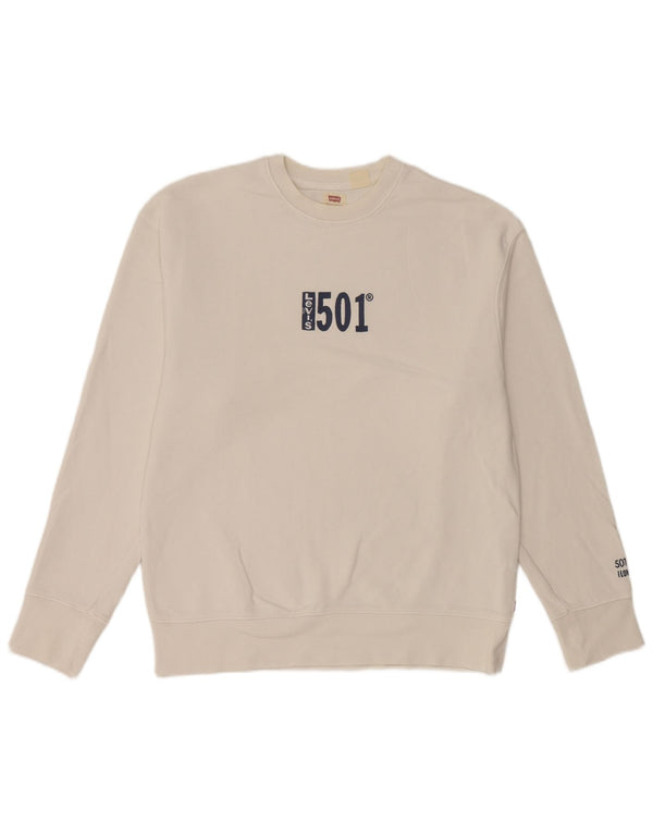 Pulover pentru bărbați Levi's, cu croiala relaxată, XS, bumbac alb