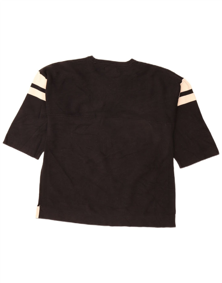Top pentru bărbați Zara cu mânecă 3/4 mare, negru, cu dungi