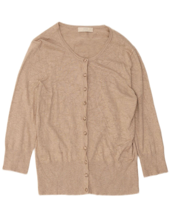Pulover cardigan pentru femei Marks & Spencer cu mâneci 3/4 UK 12 Bej mediu