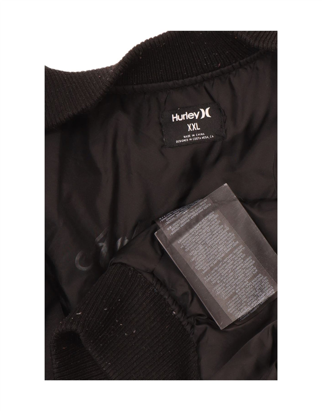 HURLEY Bomber Jacket pentru bărbați UK 44 2XL Nylon negru