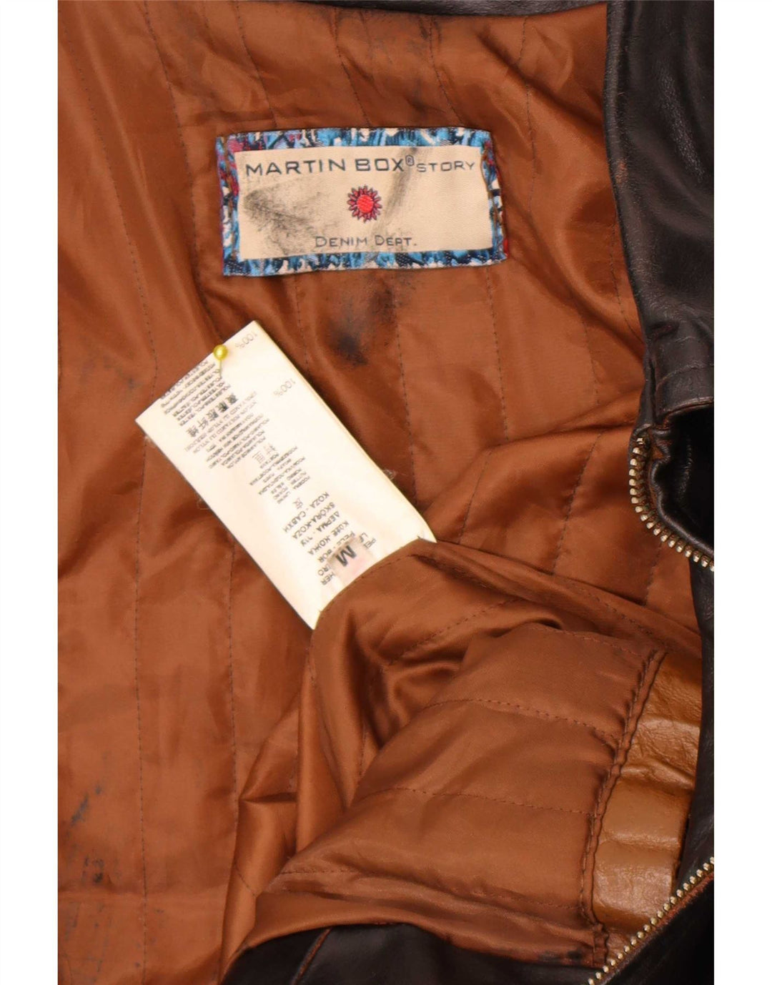 Jachetă de piele vintage pentru femei UK 14 maro mediu