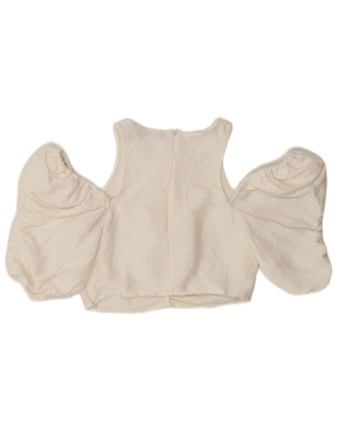 Top cu umăr decupat pentru femei Zara UK 12 Medium White