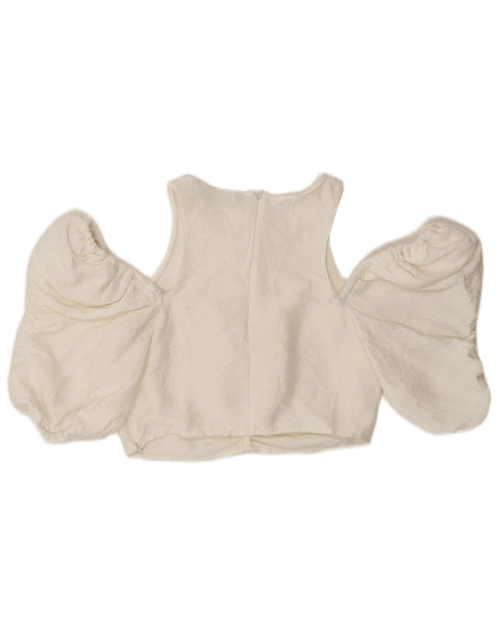 Top cu umăr decupat pentru femei Zara UK 12 Medium White