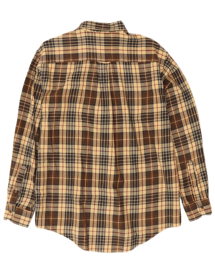 Cămașă de flanel pentru bărbați NAUTICA, bumbac cu carouri maro mediu