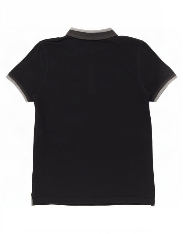 Tricou polo Lyle & Scott pentru bărbați, bumbac negru mediu, bloc de culoare