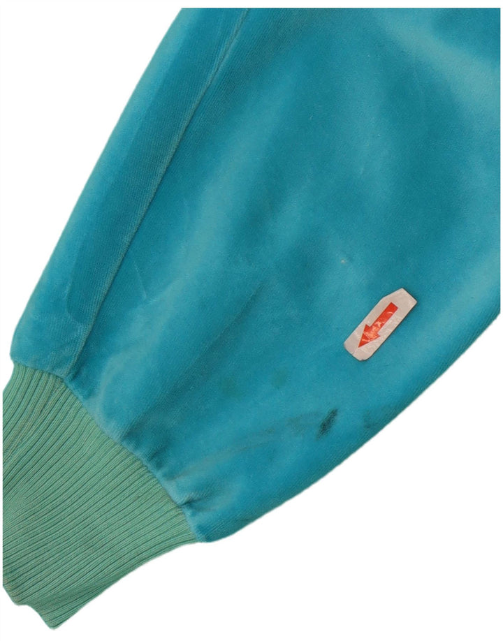 Pulover din velur pentru femei Codice UK 12 Bumbac color bloc albastru mediu