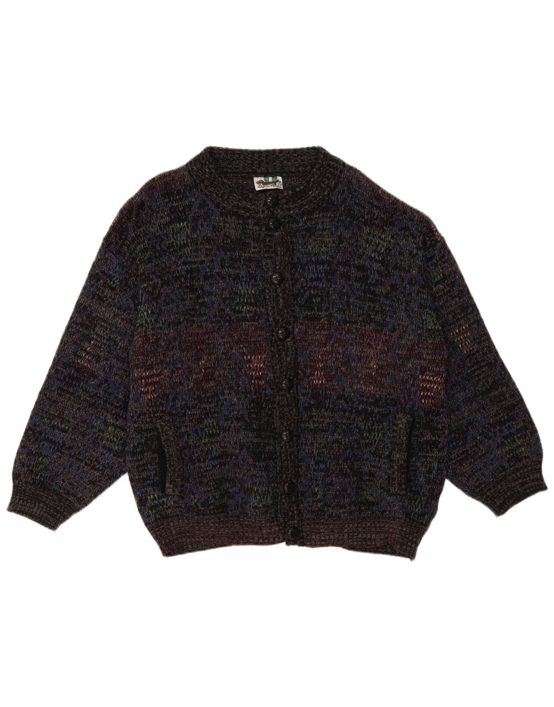 Cardigan Vintage pentru bărbați, lână mare, albastru marin