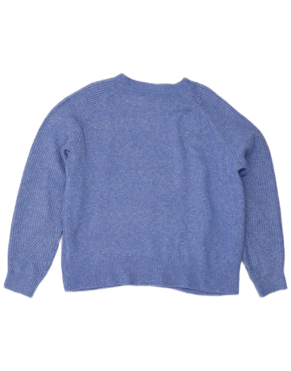 Marks & Spencer Womens Oversized Crew Neck Jumper Sweater UK 14 Medium Blue