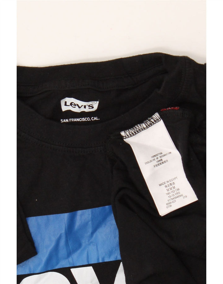 Tricou grafic pentru băieți Levi's Top 10-11 ani Bumbac negru mediu