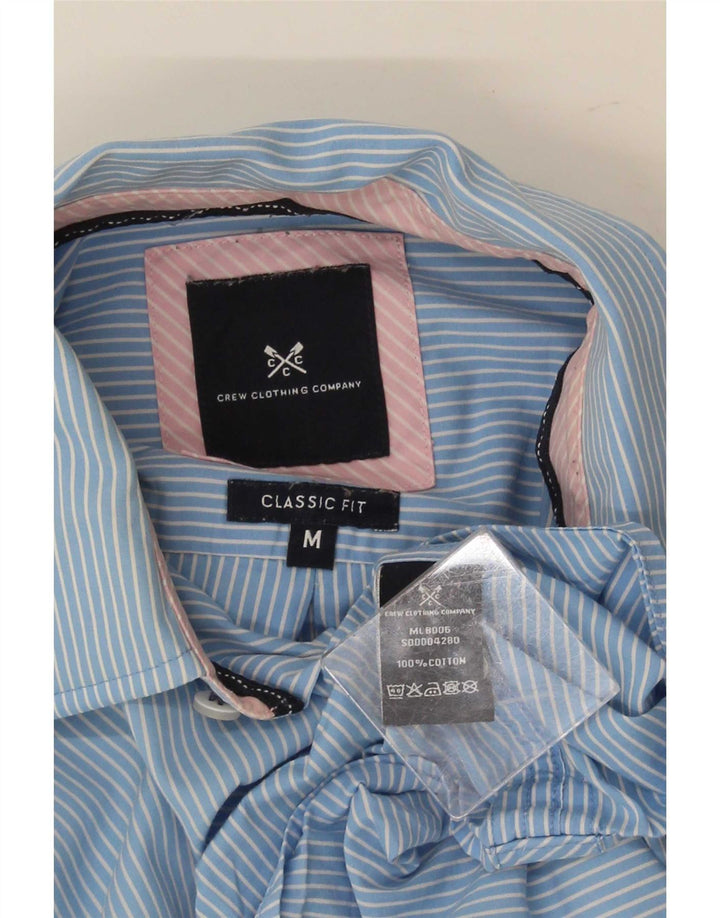 Crew Clothing Cămașă clasică pentru bărbați, bumbac cu dungi albastre medii