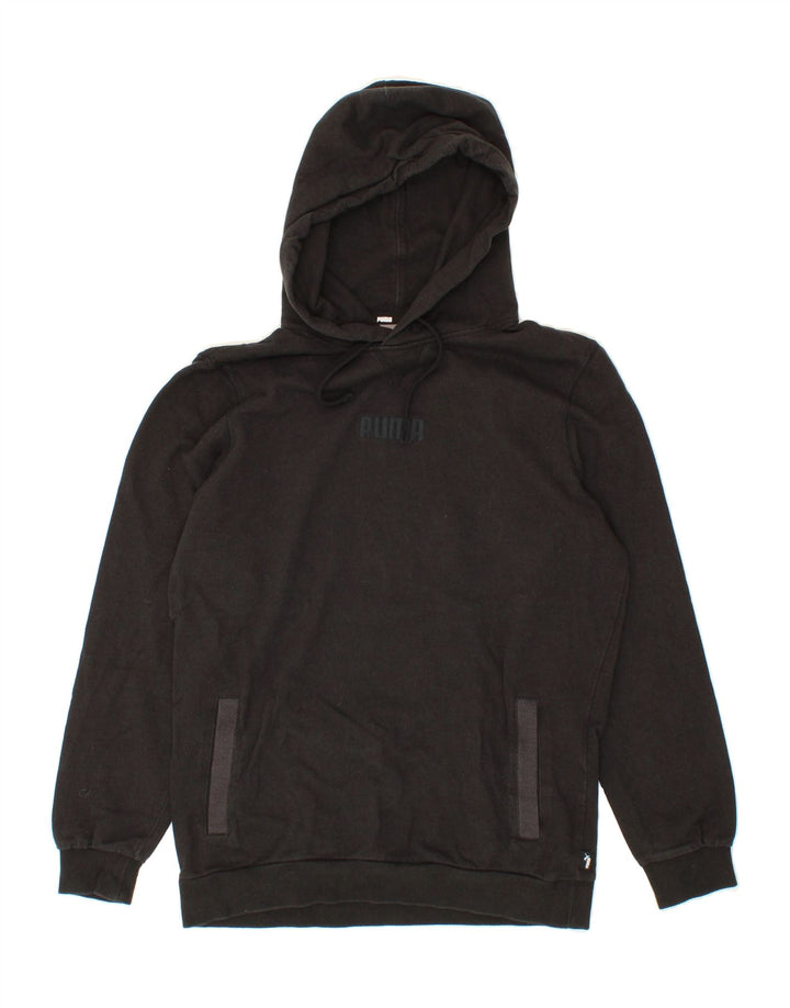 PUMA Mens Graphic Hoodie Jumper Small Black Vintage Puma and Second-Hand Puma from Messina Hembry 