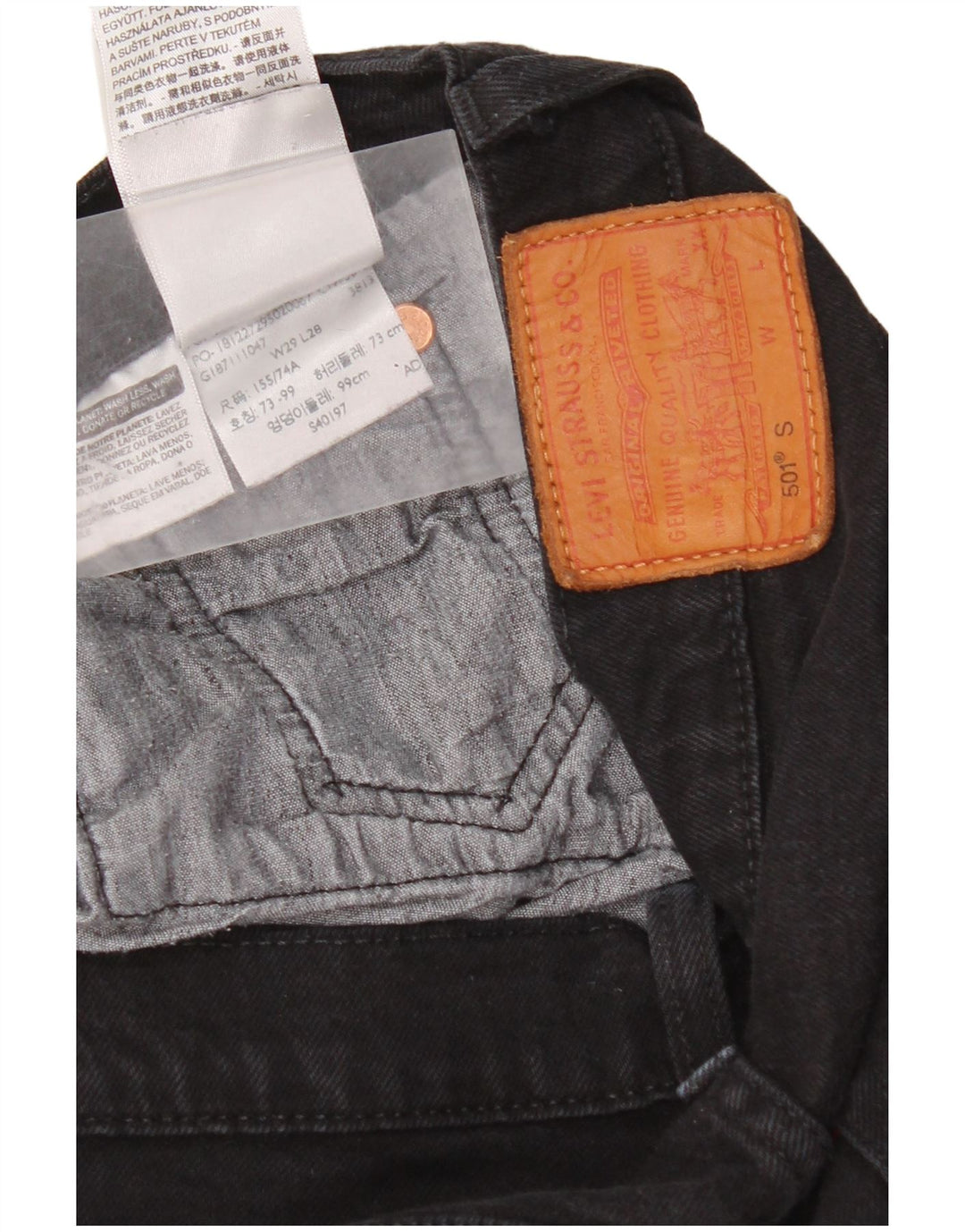 Blugi Levi's 501 drepte pentru bărbați W29 L28 bumbac negru