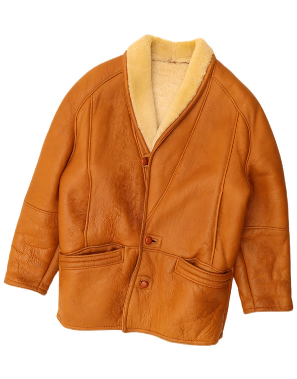 Jachetă vintage pentru bărbați din shearling UK 42 XL bej