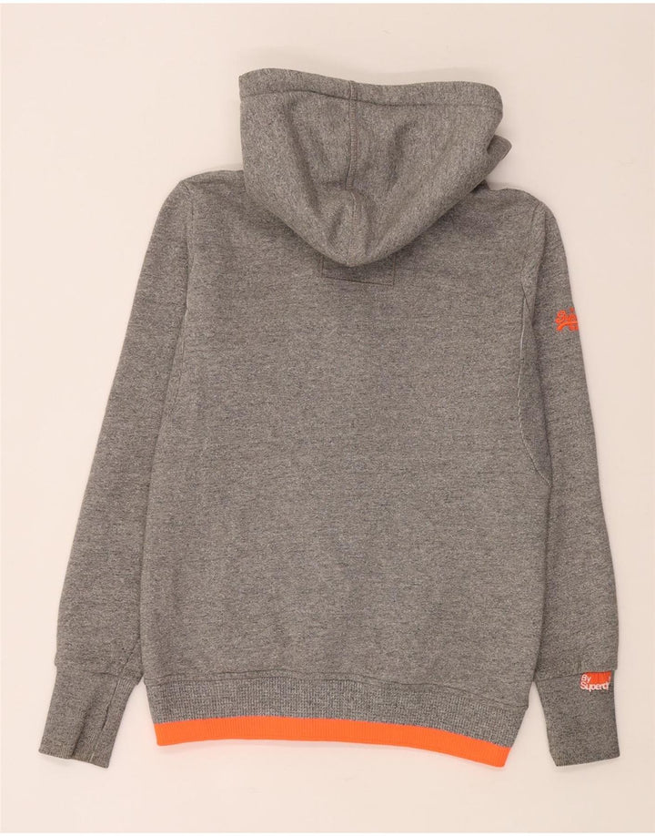 Pulover Superdry pentru bărbați, cu fermoar, din bumbac color bloc, gri mediu