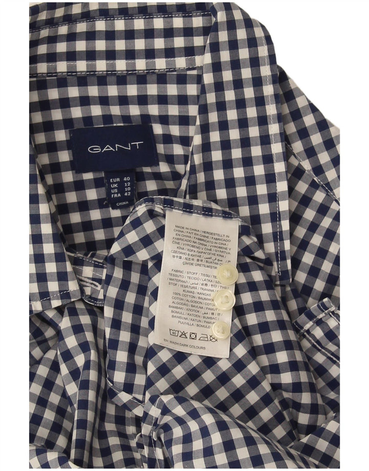 Cămașă Gant pentru femei UK 12, bumbac, albastru mediu Gingham