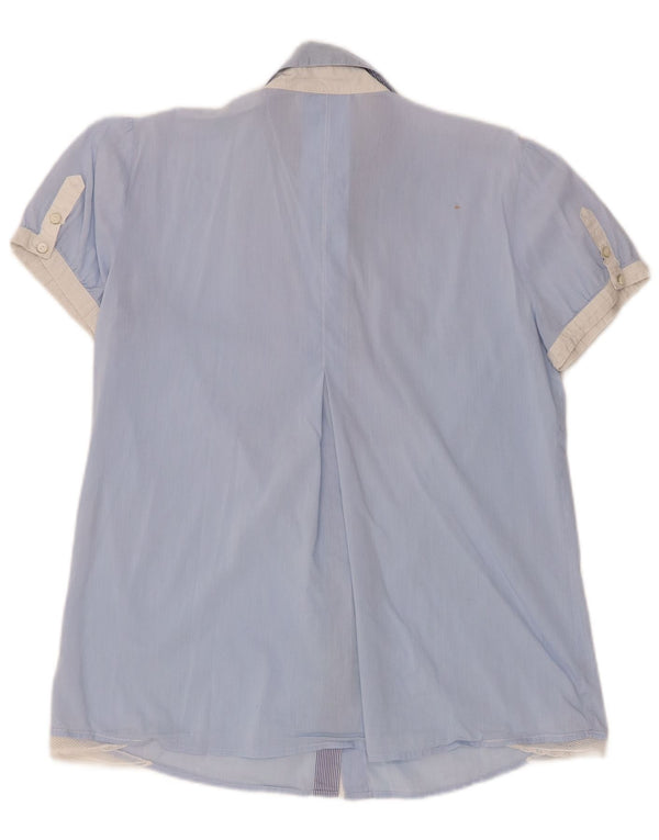 Cămașă Tuxedo cu mânecă scurtă pentru femei Marella IT 44 Medium Blue Colorblock