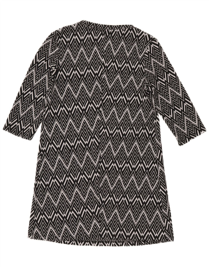 Rochie pulover cu mâneci 3/4 pentru femei Zara UK 12 Medium Black Geometric