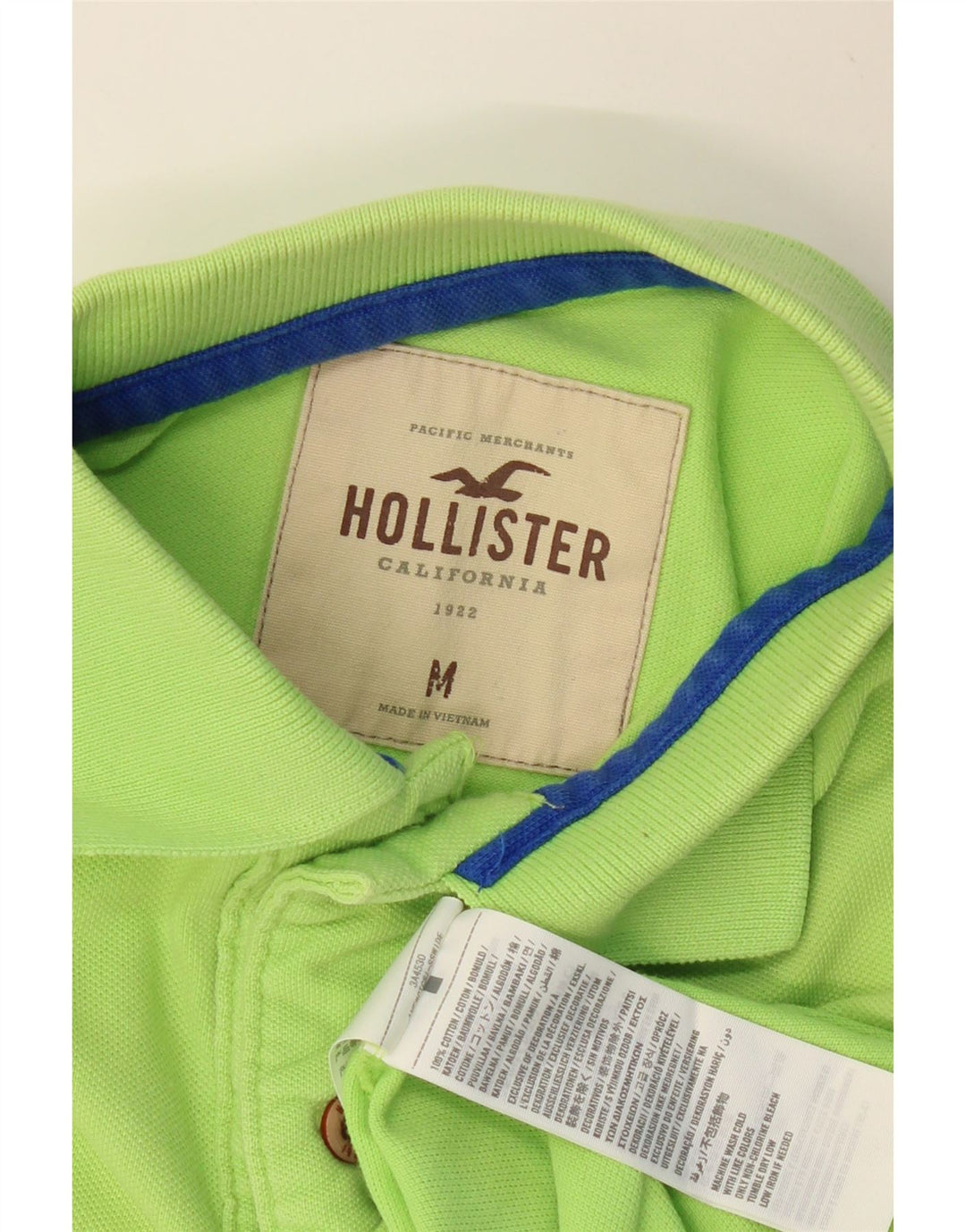 Cămașă polo HOLLISTER pentru bărbați, bumbac verde mediu