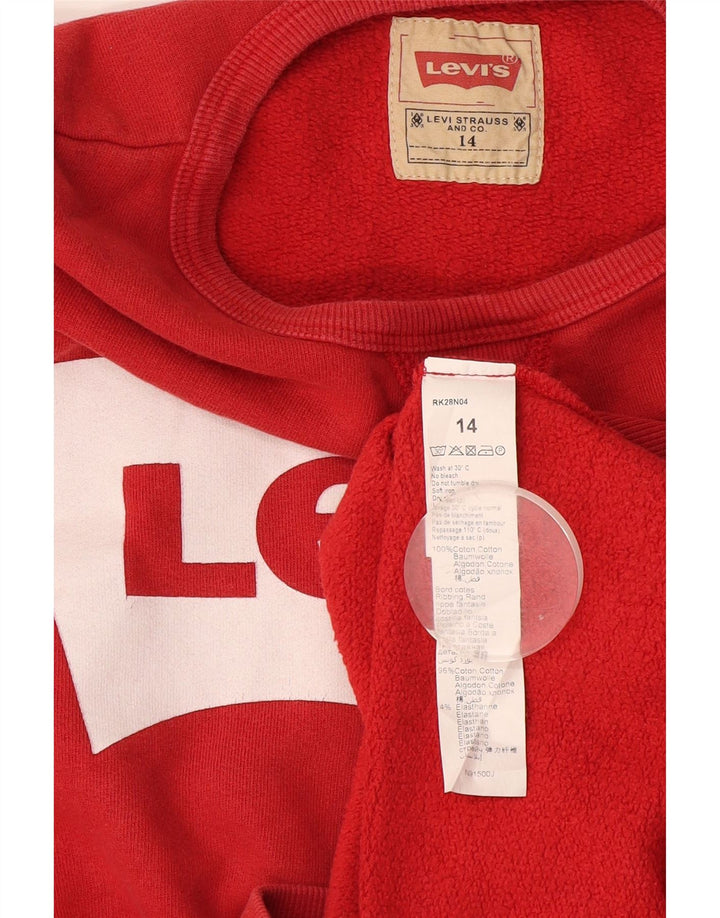 Pulover cu grafică Levi's pentru băieți, 13-14 ani, bumbac roșu