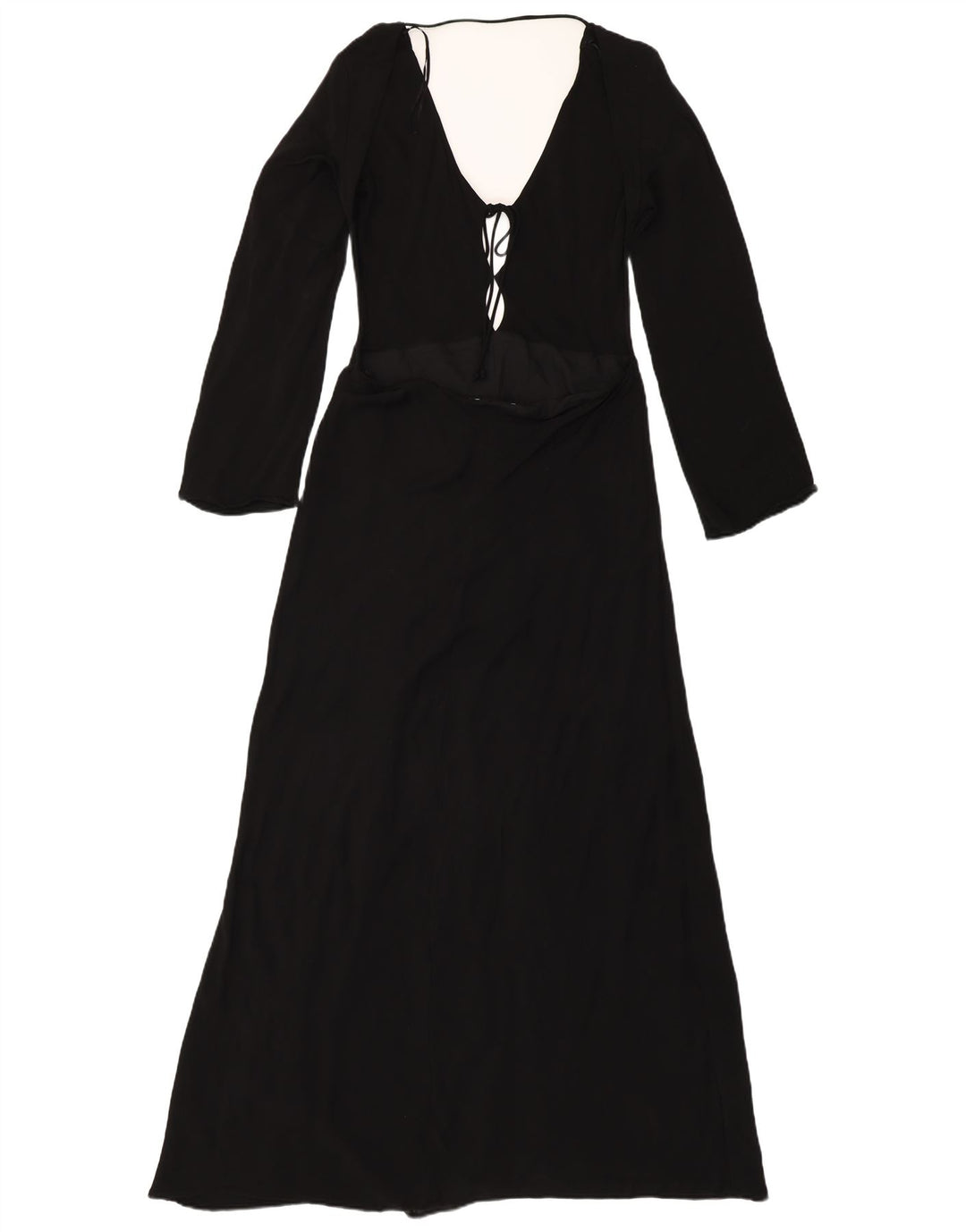 Rochie maxi cu mânecă lungă pentru femei ZARA UK 18 XL, viscoză neagră