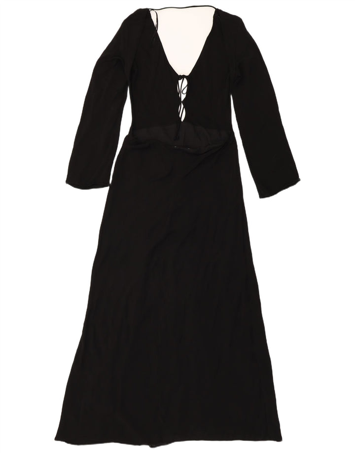 Rochie maxi cu mânecă lungă pentru femei ZARA UK 18 XL, viscoză neagră