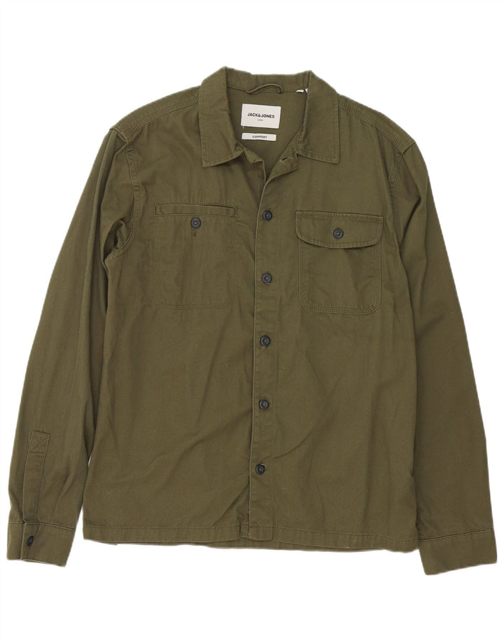 Cămașă Jack & Jones pentru bărbați, bumbac kaki mare