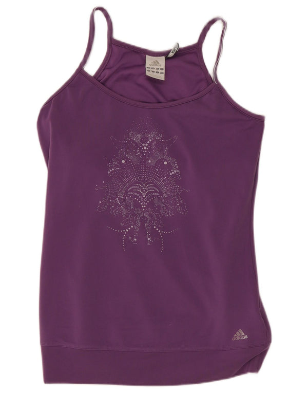 Adidas Climalite Graphic Vest Top pentru femei UK 12 Medium Purple Paisley