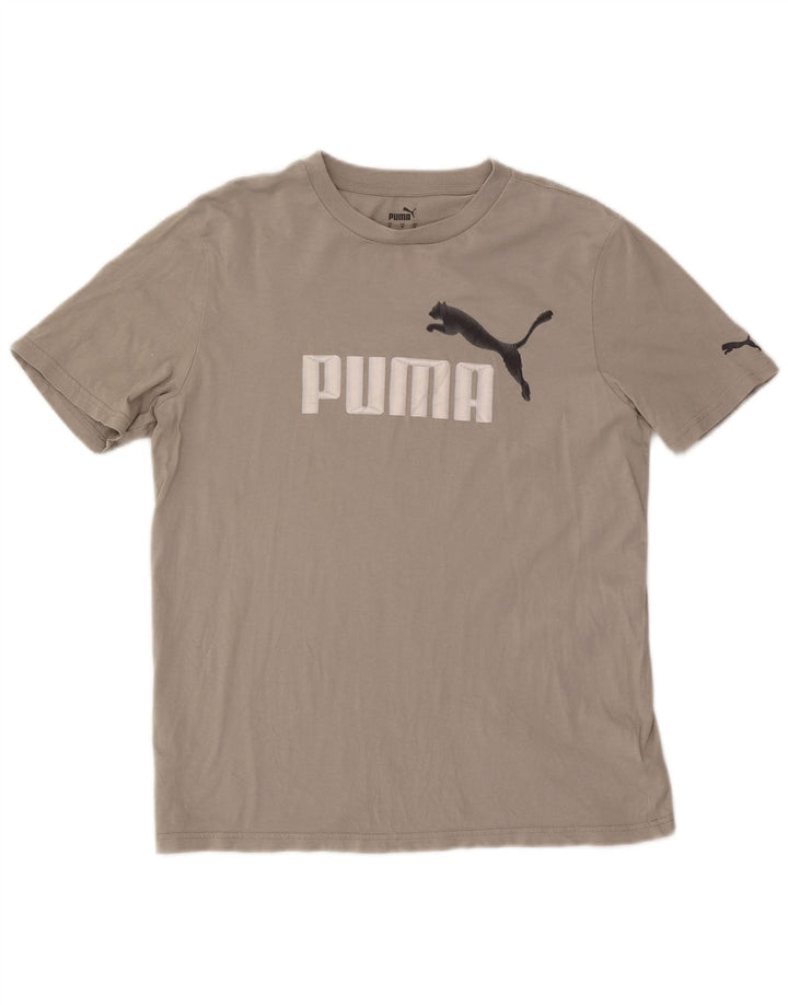 Tricou grafic Puma pentru bărbați Top, bumbac, gri mediu