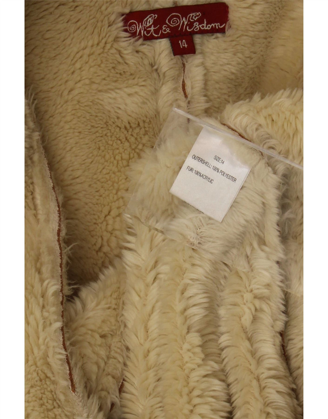 Wit & Wisdom Pardesiu Sherpa supradimensionat pentru femei UK 14 Poliester maro mare