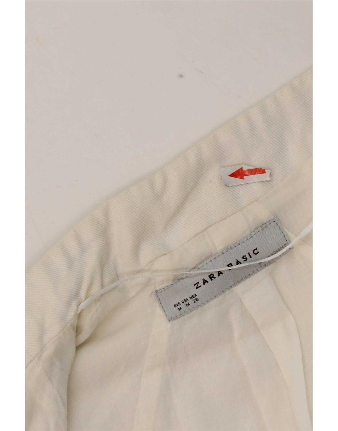 Jachetă Bolero deschisă pentru femei Zara UK 12, bumbac alb mediu